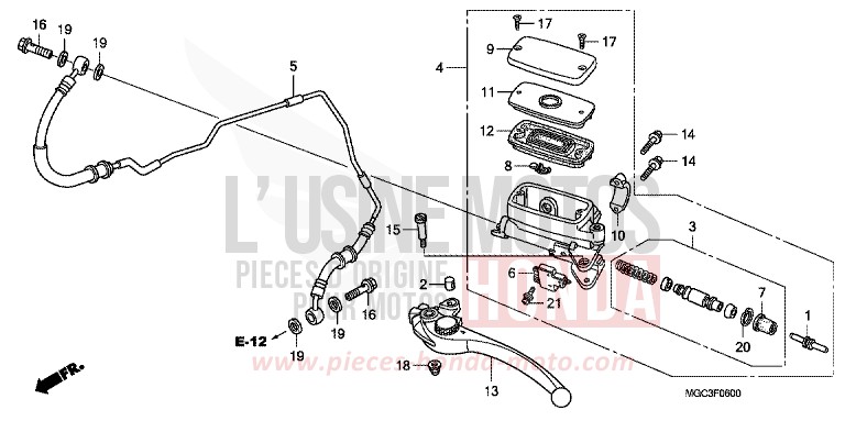 MAITRE-CYLINDRE de CB1100 ABS PEARL MILKEY WHITE (NH162) 2013